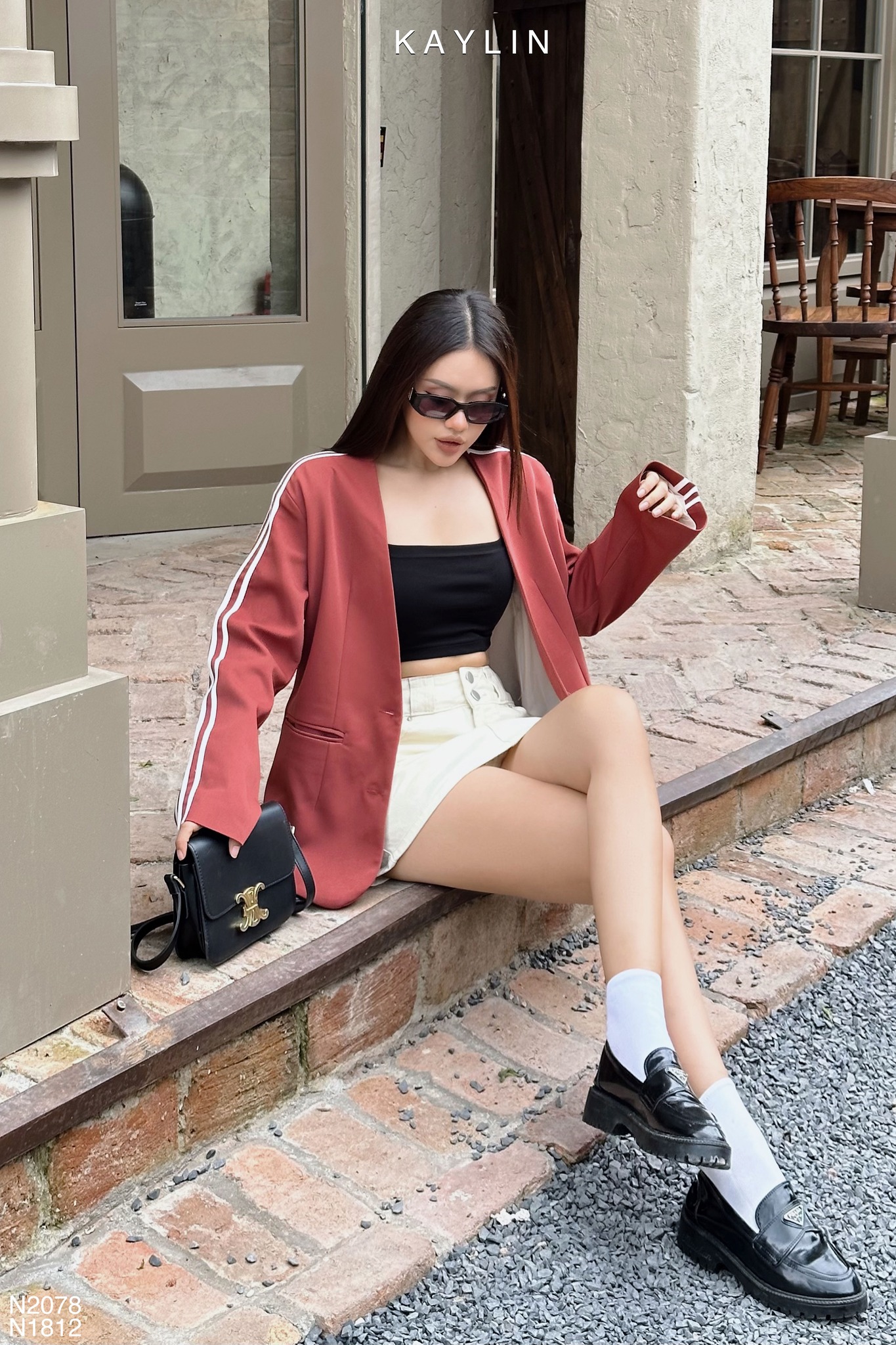 Áo Blazer Phối Sọc KAYLIN