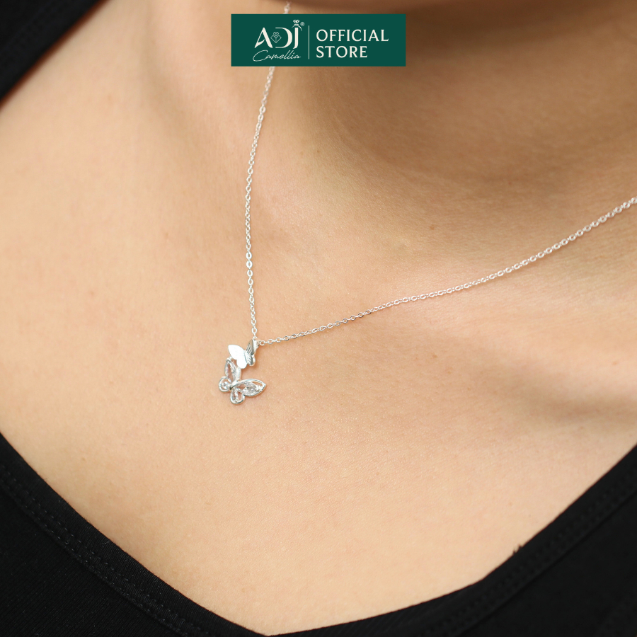 Dây Chuyền Bạc S925 Nữ ADJ Đính Đá CZ Bướm Đôi – Vòng Cổ Nữ Cao Cấp Thanh Lịch, Trang Sức Bạc Quà Tặng SD10899AD_thumbnail_8