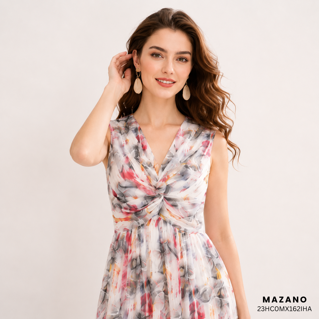 Đầm Maxi vải voan đi biển eo nhỏ in hoa_thumbnail_2