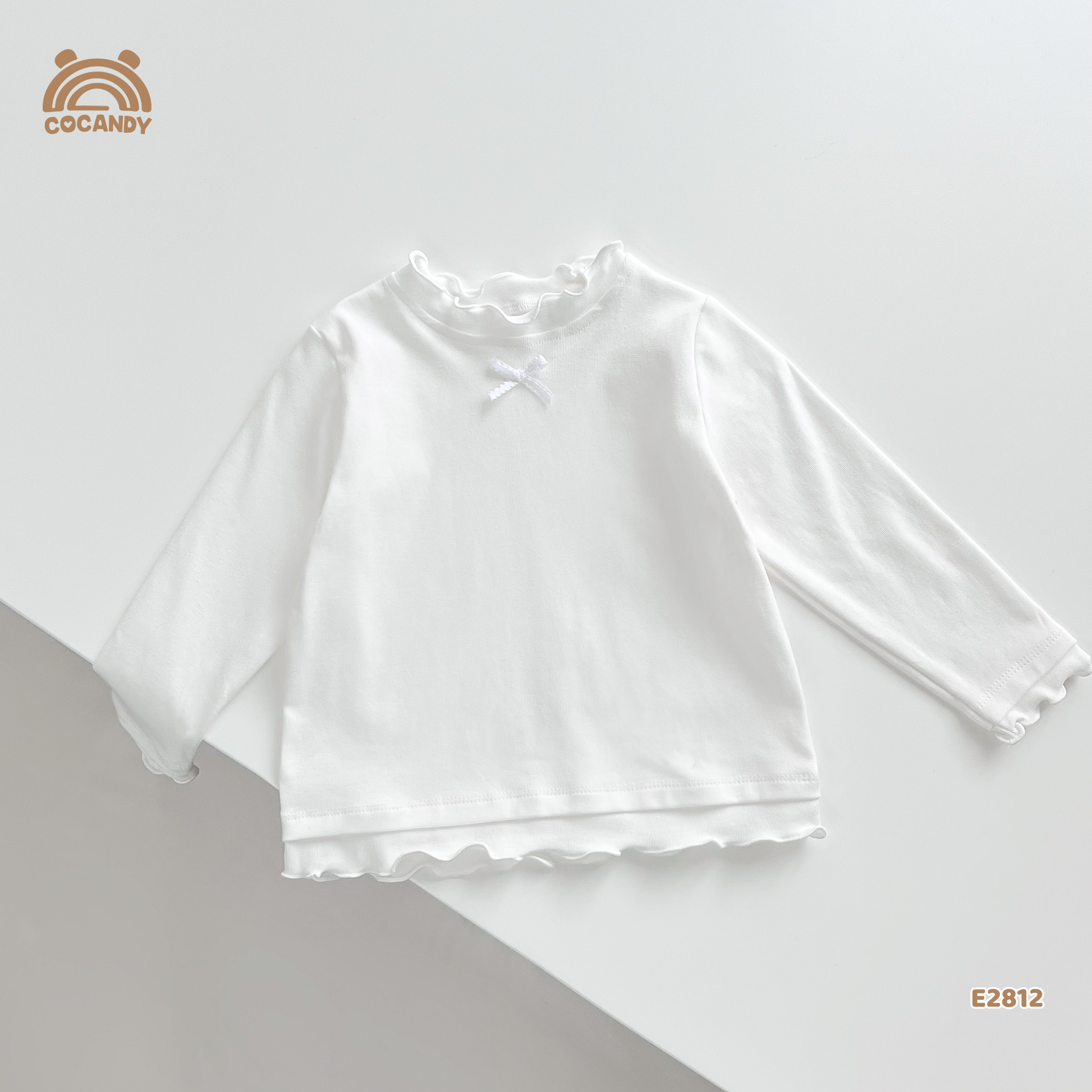 Áo dài giữ nhiệt TRẮNG viền sóng đính nơ_thumbnail_1