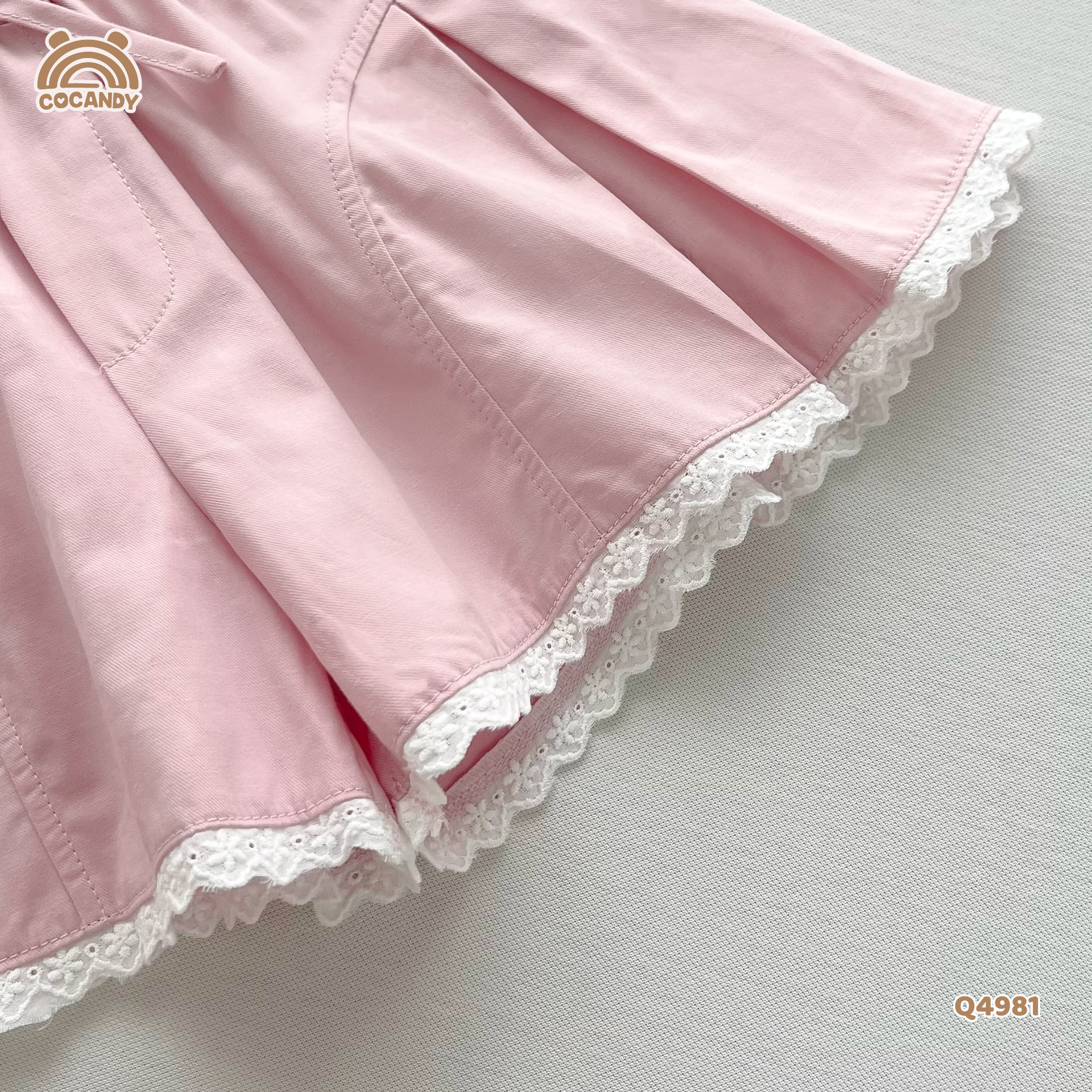 Quần cộc kaki HỒNG xếp ly phối nơ_thumbnail_4