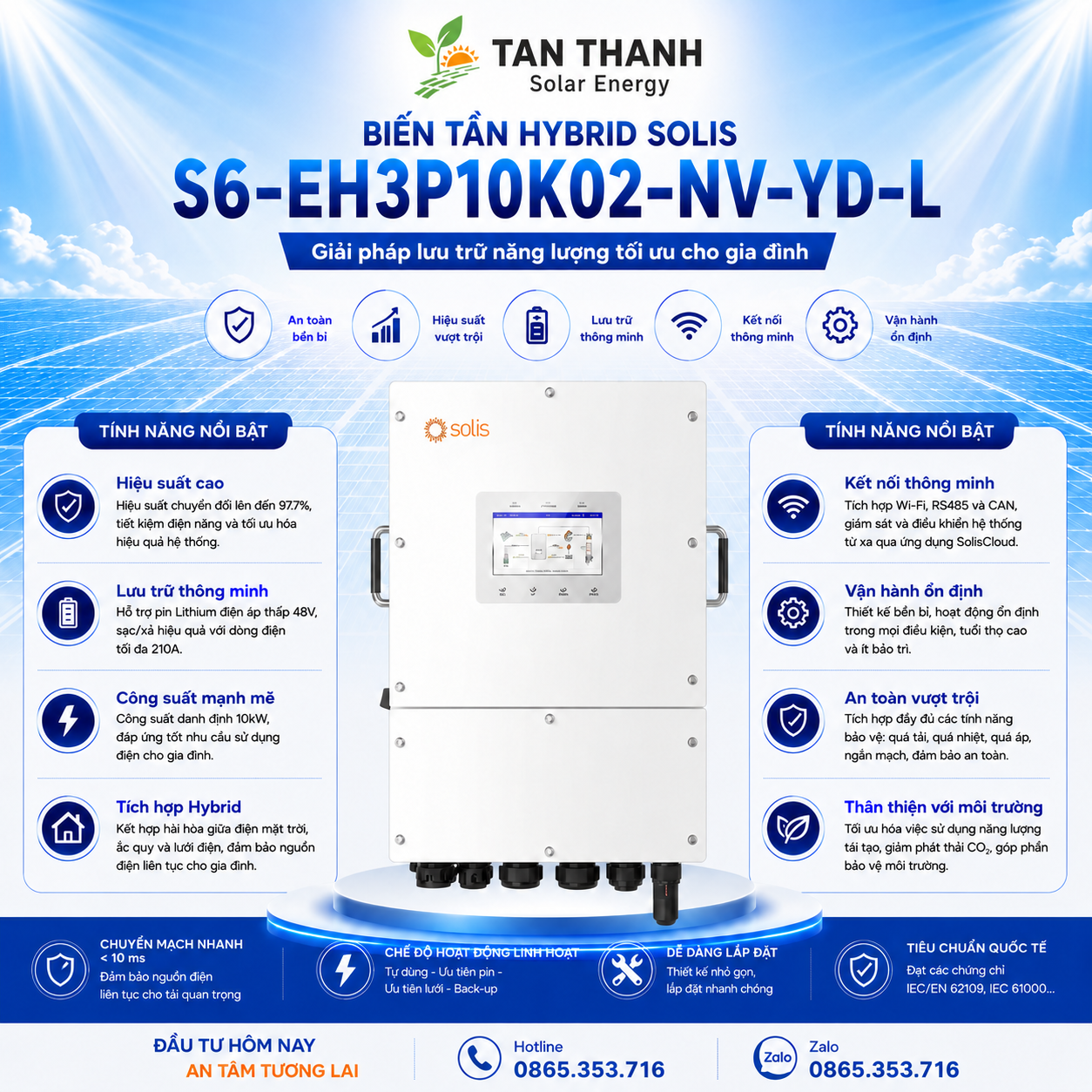 Solis S6-EH3P10K02-NV-YD-L 10kW 3 Pha
