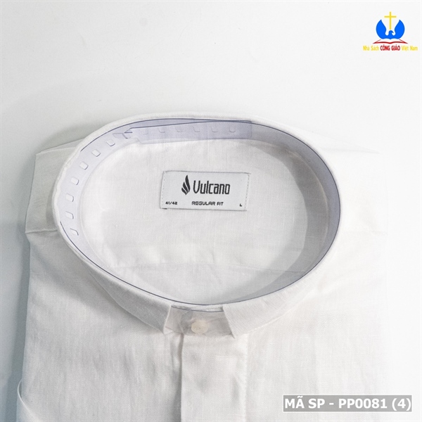 Áo sơ mi cổ côn ngắn tay size L màu trắng X 5C_thumbnail_3