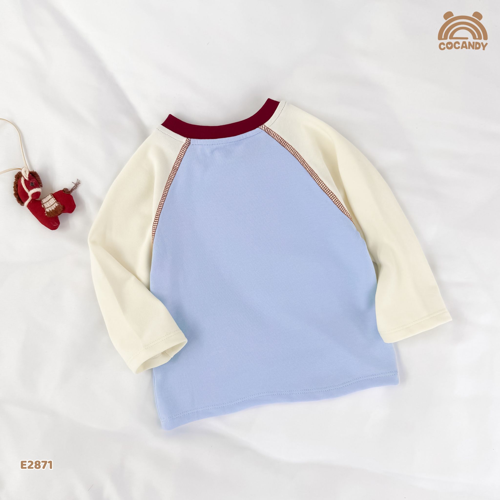 Áo dài XANH BE tay phối hình cún_thumbnail_3