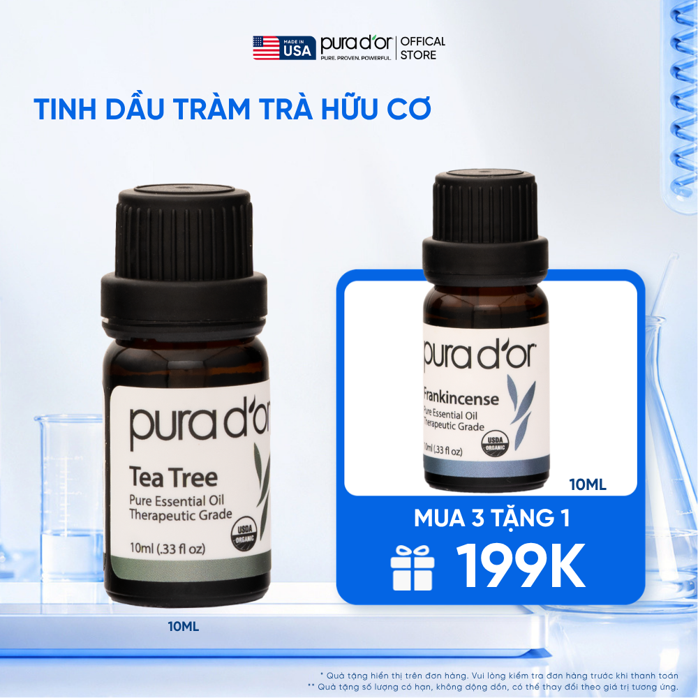 Tinh Dầu Tràm Trà Hữu Cơ PURA D’OR Therapeutic Grade Tea Tree Essential Oil 10ML_thumbnail_0