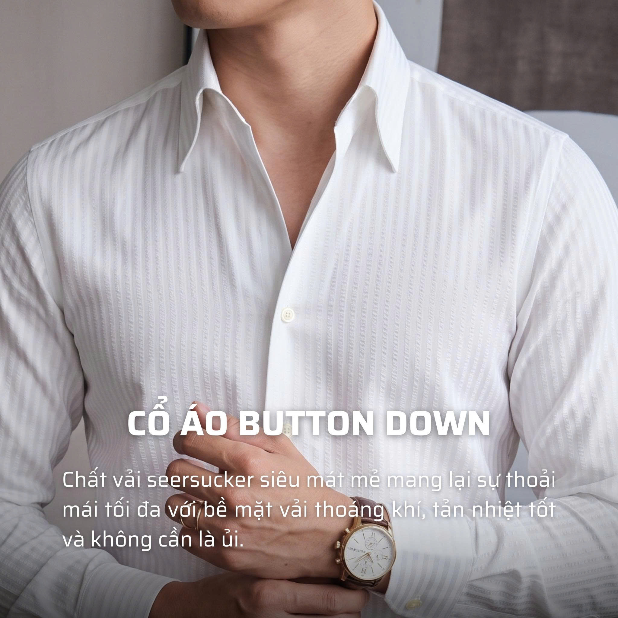 Áo Sơ Mi Seersucker Cổ Button Down_thumbnail_11