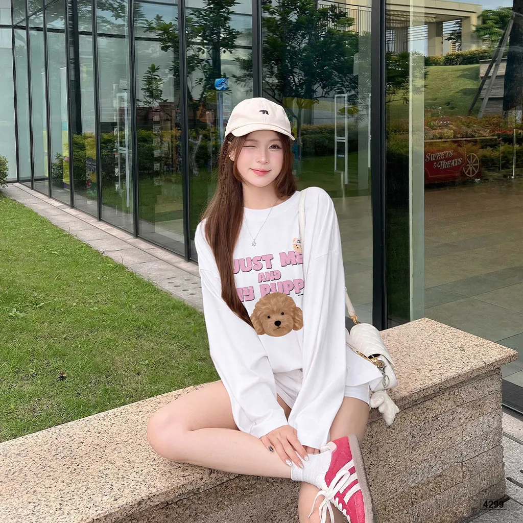 Áo thun tay dài form boxy puppy Miucho 4299_thumbnail_3