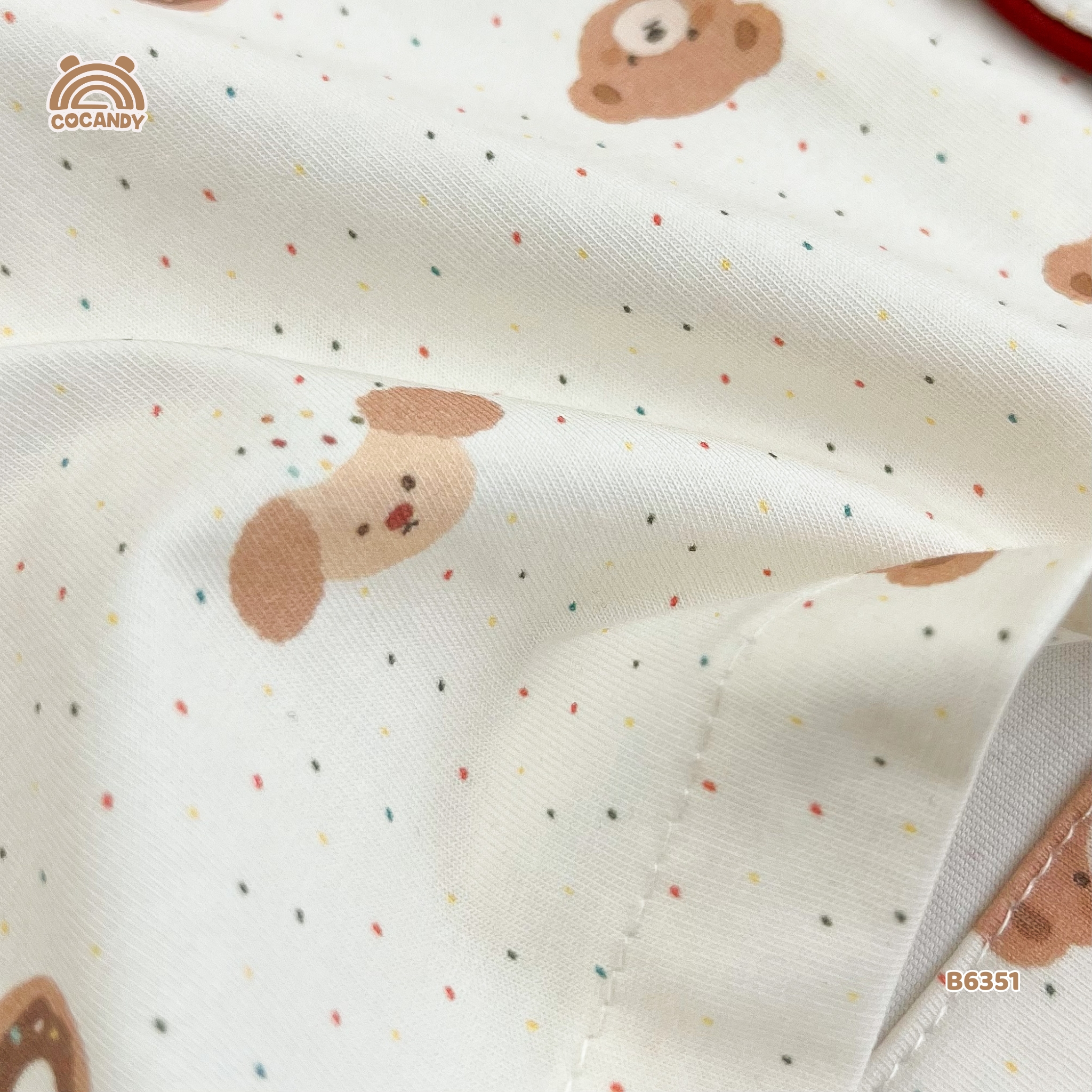 Bộ dài pijama TRẮNG gấu nâu viền đỏ_thumbnail_7