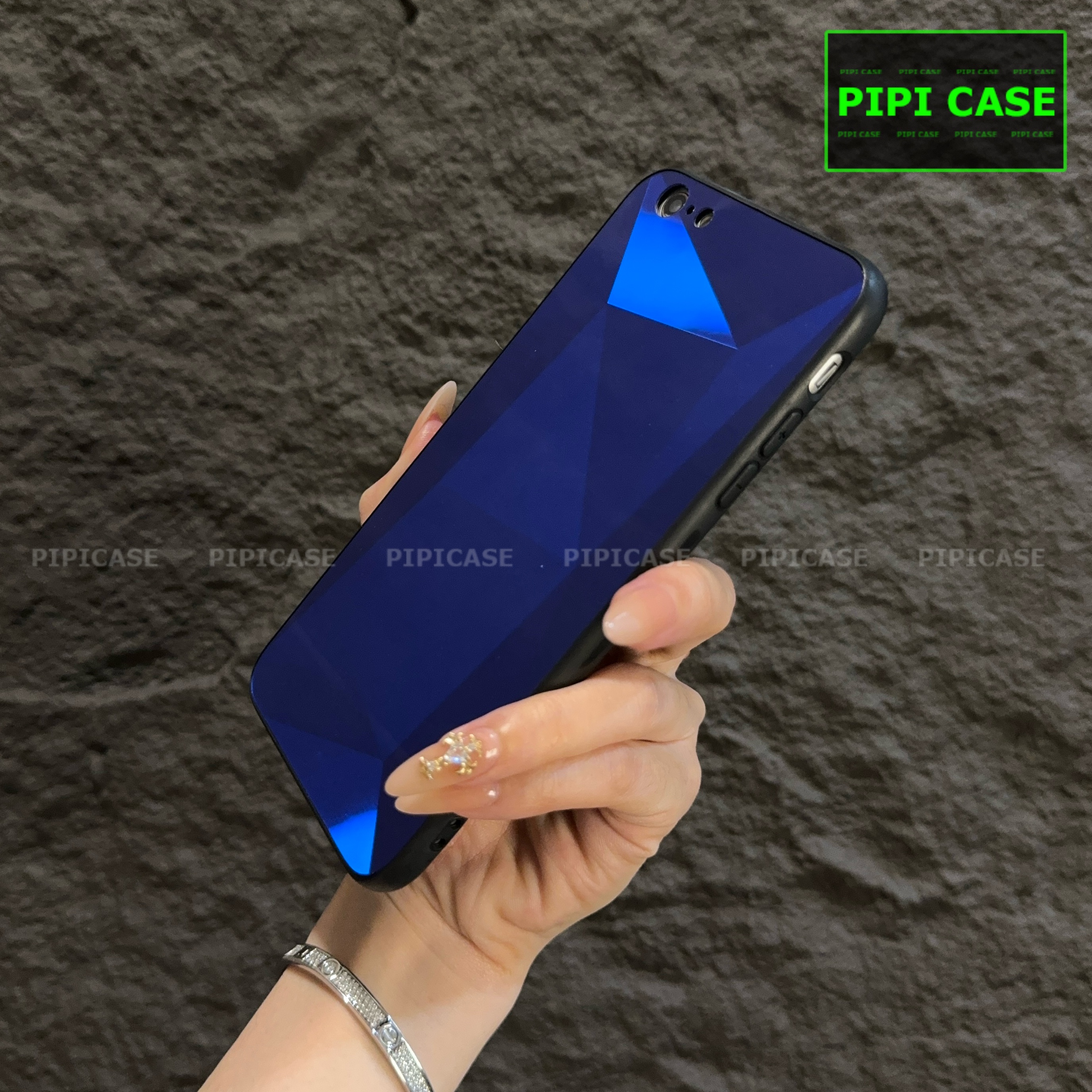 Ốp Lưng iPhone 6 Plus / 6S Plus - Kim Cương 6D - Xanh_thumbnail_2