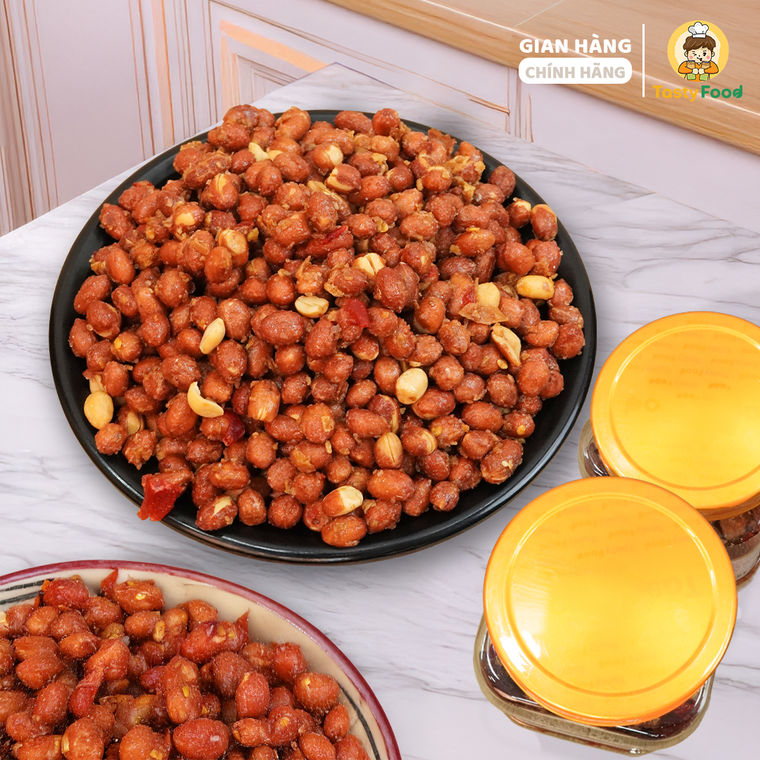Đậu phộng tỏi ớt Tasty Food - Hũ vuông nhỏ 500g_thumbnail_2