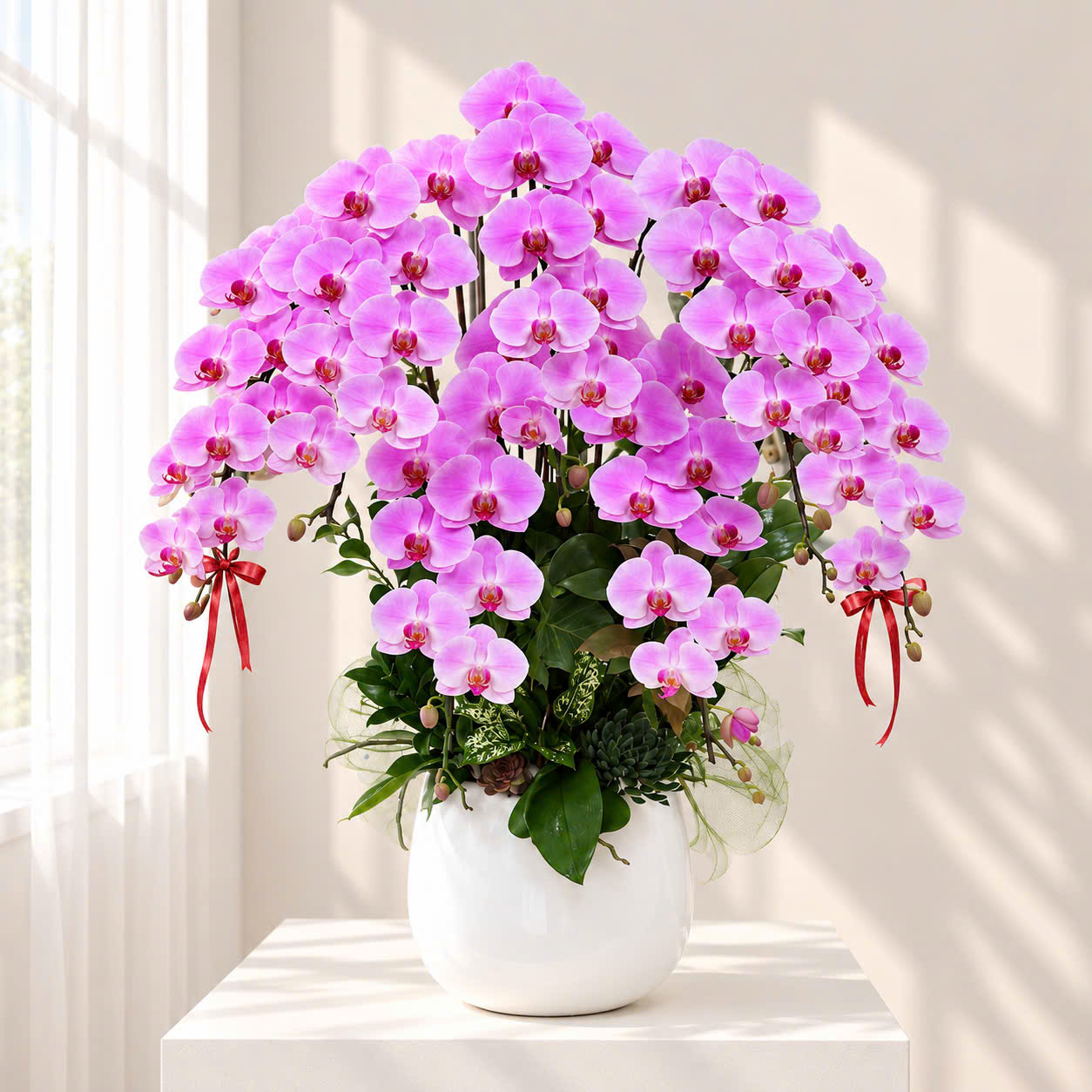 🌸Chậu 7 Cây Lan Hồ Điệp Hồng – Vẻ Đẹp Ngọt Ngào, Phú Quý Và May Mắn