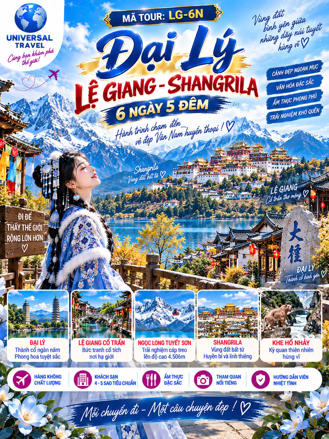 ĐẠI LÝ- LỆ GIANG - SHANGRILA 6N5Đ