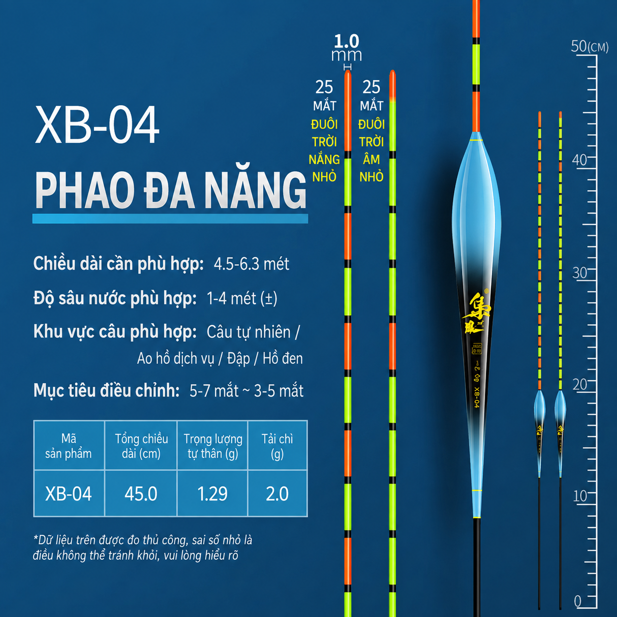 Phao Nano Câu Đài Hồ Nam Đuôi Phao 25 Nấc Siêu Nhạy_thumbnail_9