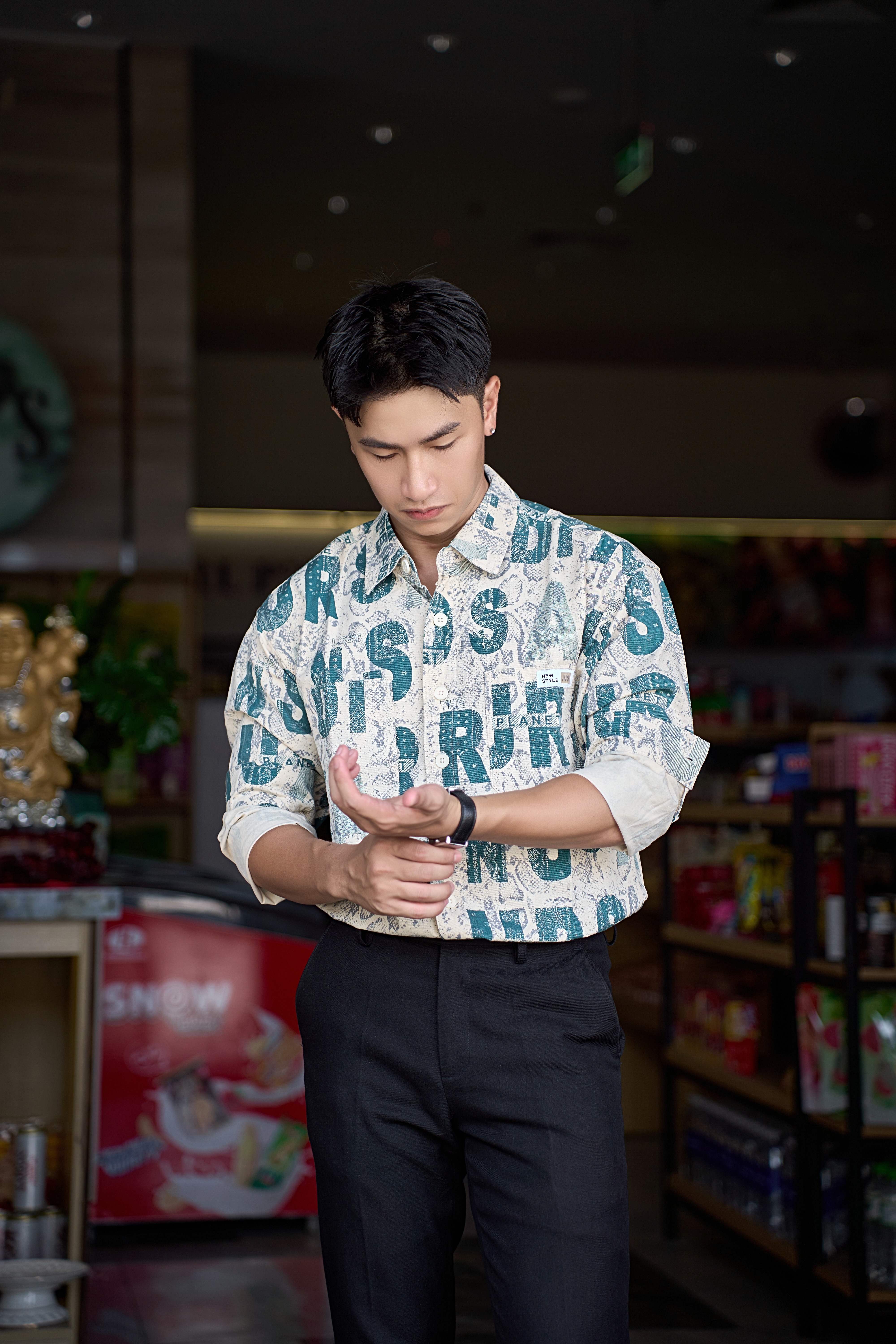 SA119 - Áo sơ mi nam dài tay in chữ phong cách Nhật Bản, chất cotton mềm mại, form rộng thoải mái_thumbnail_9