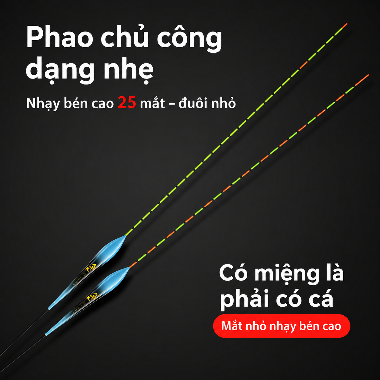 Phao Nano Câu Đài Hồ Nam Đuôi Phao 25 Nấc Siêu Nhạy_thumbnail_2