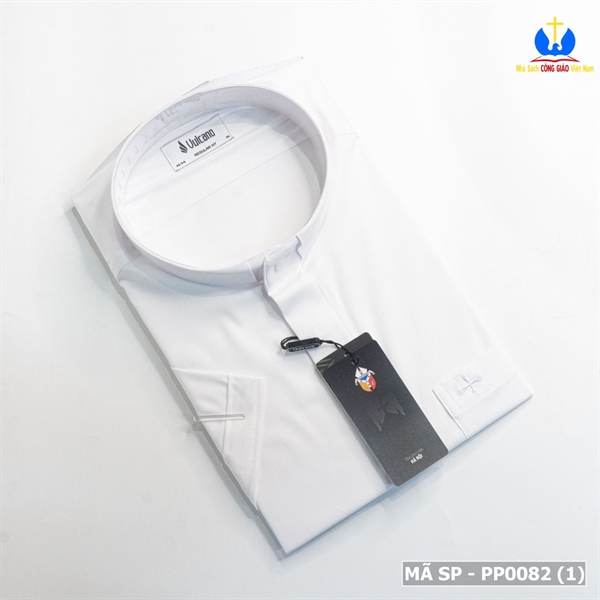 Áo sơ mi cổ côn ngắn tay XL màu trắng X 5C_thumbnail_4