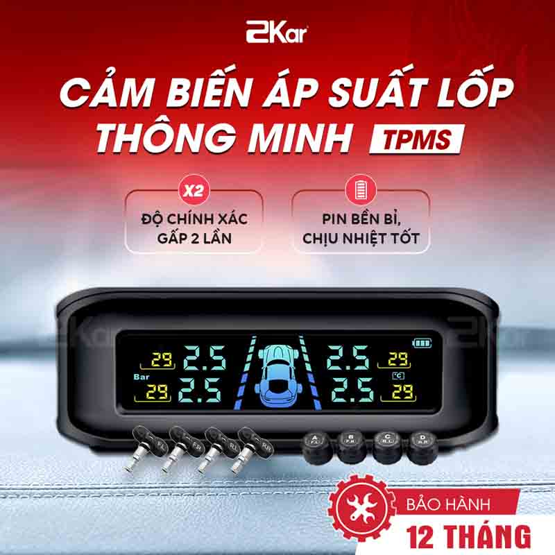 [TPMS] Cảm biến áp suất lốp ô tô thông minh 2Kar