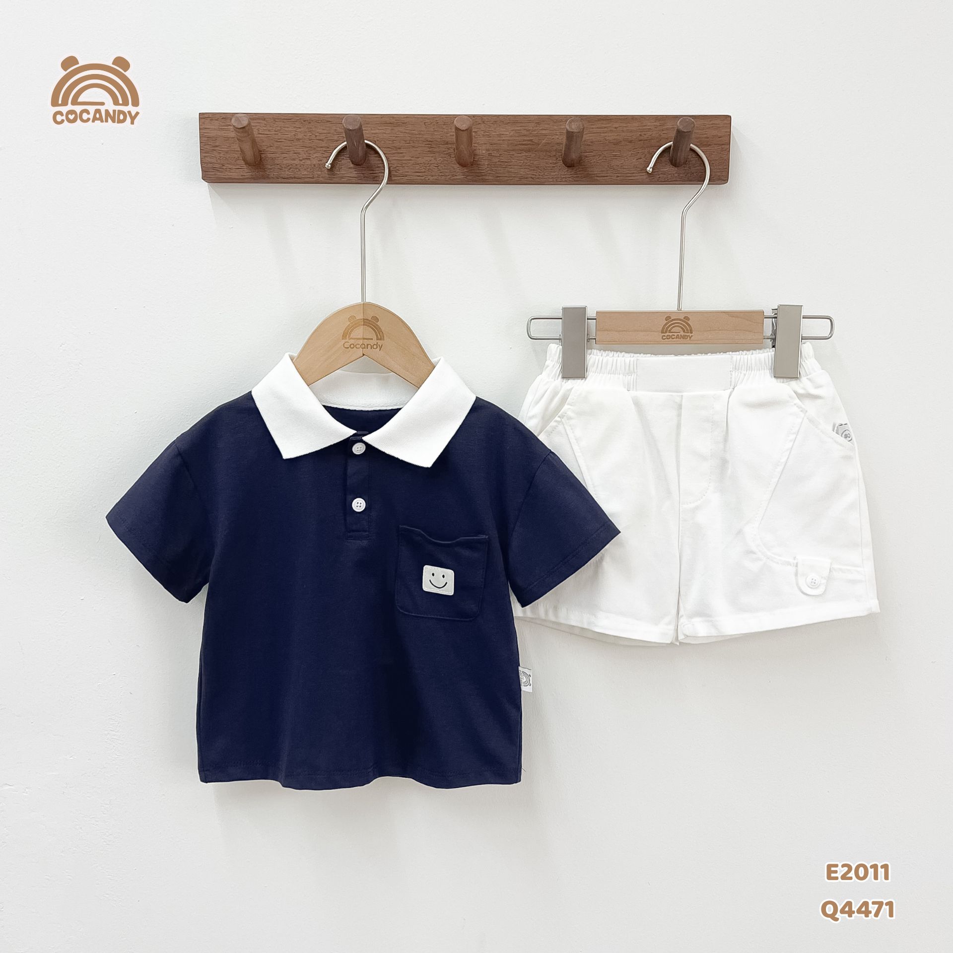 Áo cộc polo XANH THAN phối túi mặt cười_thumbnail_4