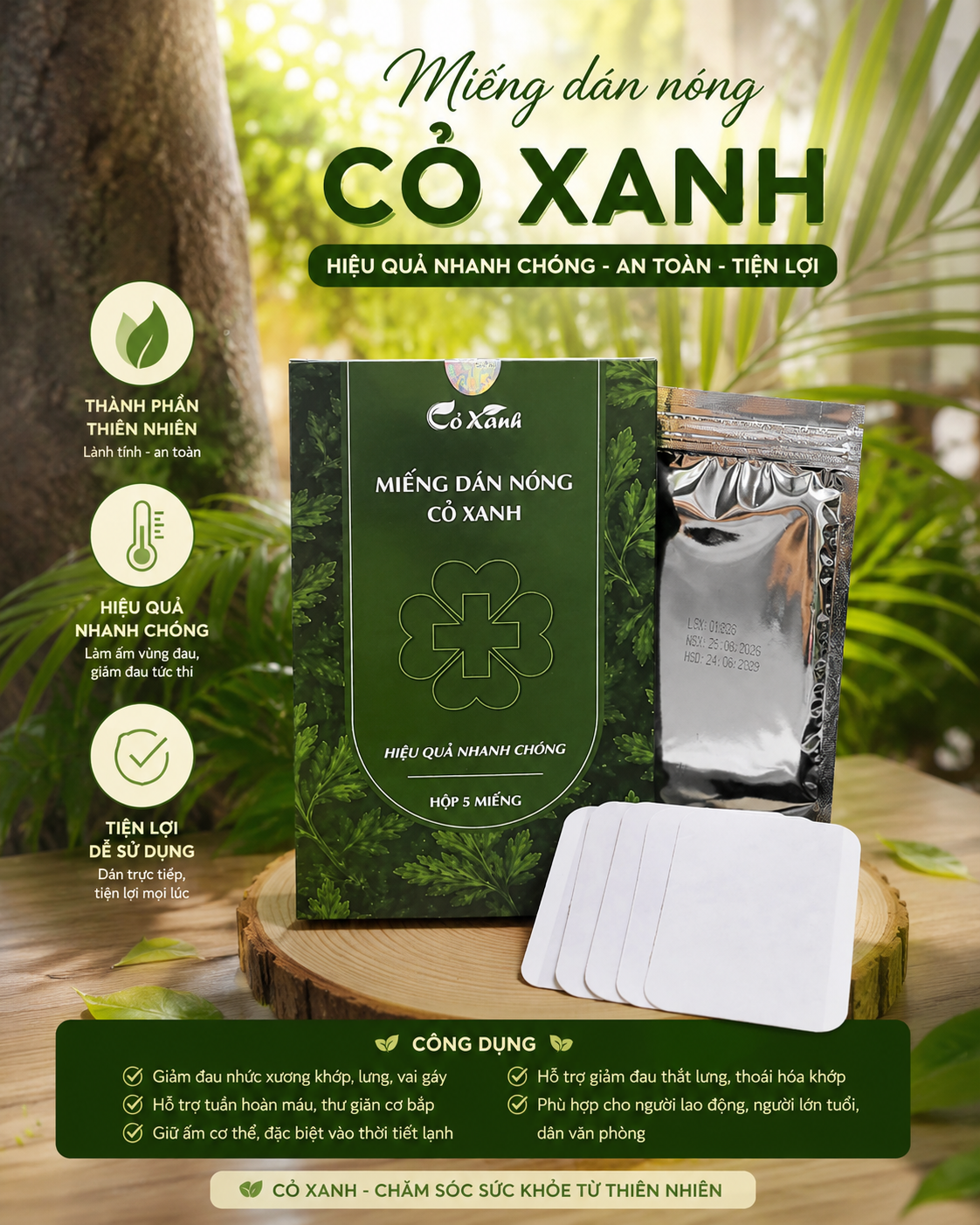 MIẾNG DÁN NÓNG CỎ XANH