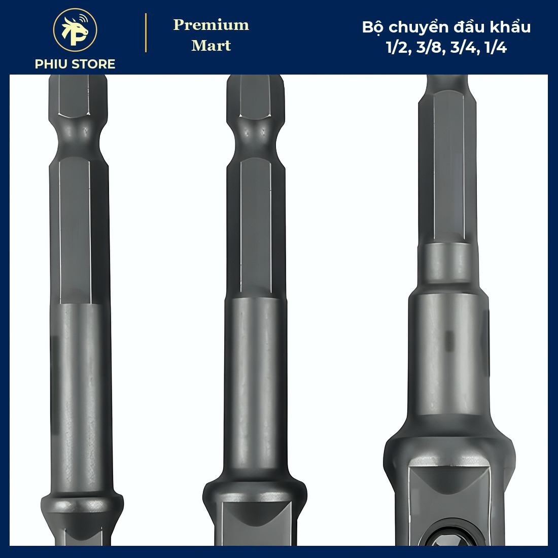 Bộ 6 Đầu Chuyển Khẩu Thép Đen - Chuyển Tuýp 1/2, 3/8, 1/4 Cao Cấp_thumbnail_7
