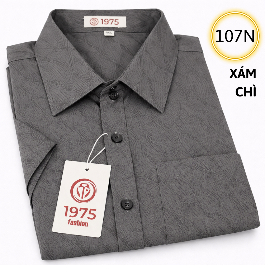 Áo sơ mi 107N - LÁ XÁM CHÌ