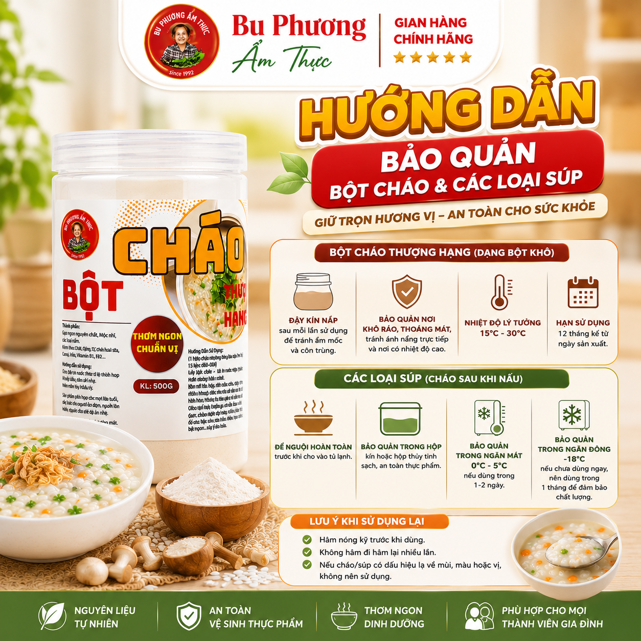 Bột Nấu Cháo Bu Phương 500G – Cháo Gà, Sườn, Hải Sản - BP45_thumbnail_5