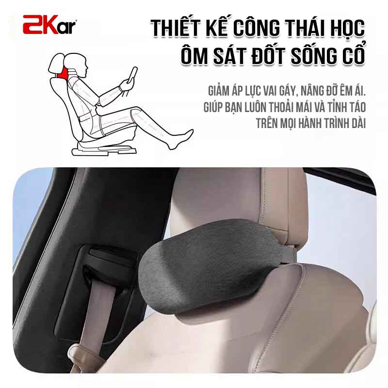 Bộ Gối Tựa Đầu Và Lưng Dưới Ô Tô 2Kar CloudFeel – Thiết Kế Công Thái Học, Êm Ái, Chống Đau Mỏi Cột Sống_thumbnail_7