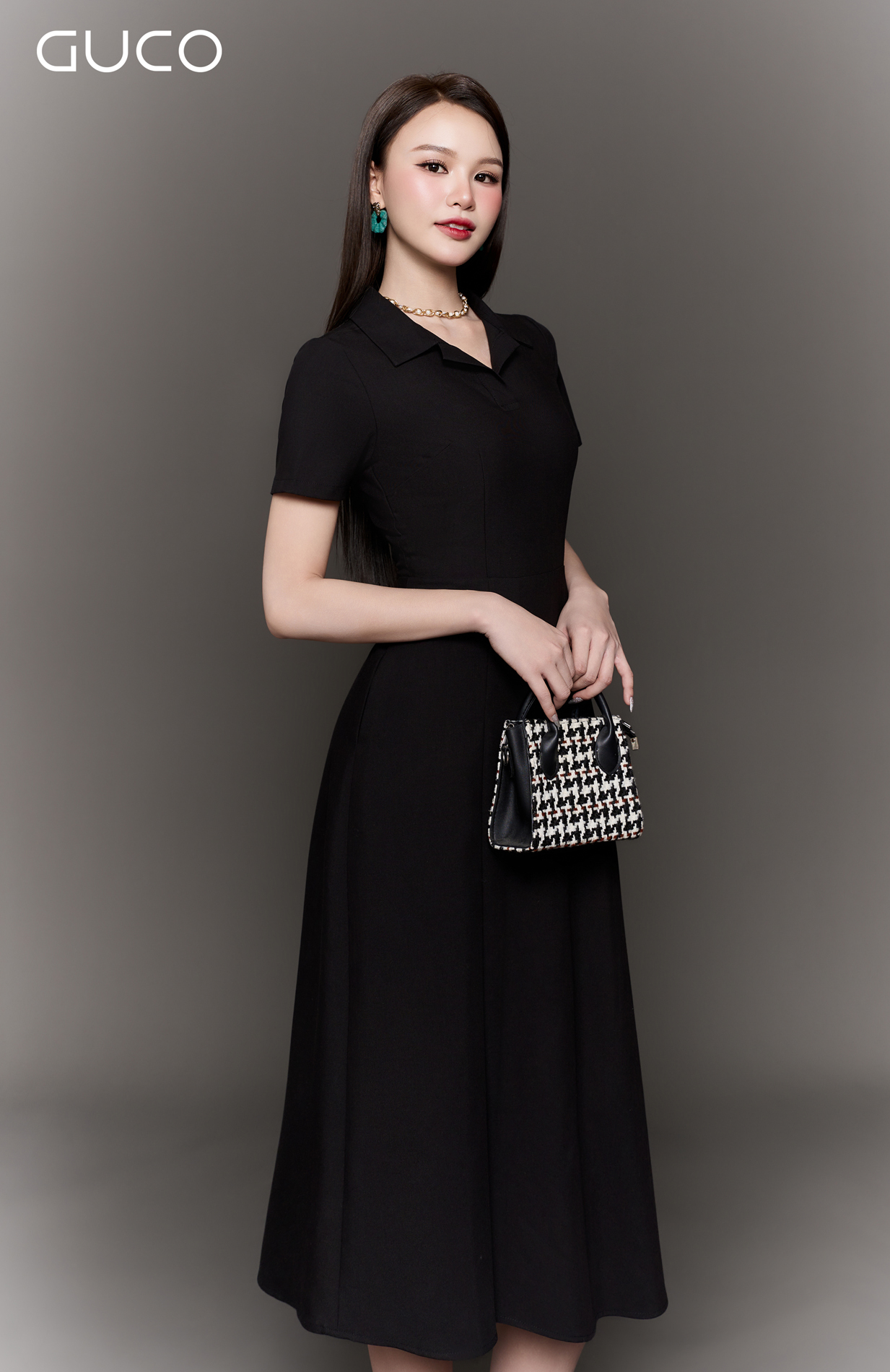 ĐẦM CÔNG SỞ GIẢ VEST XẾP LY - ĐEN_thumbnail_2