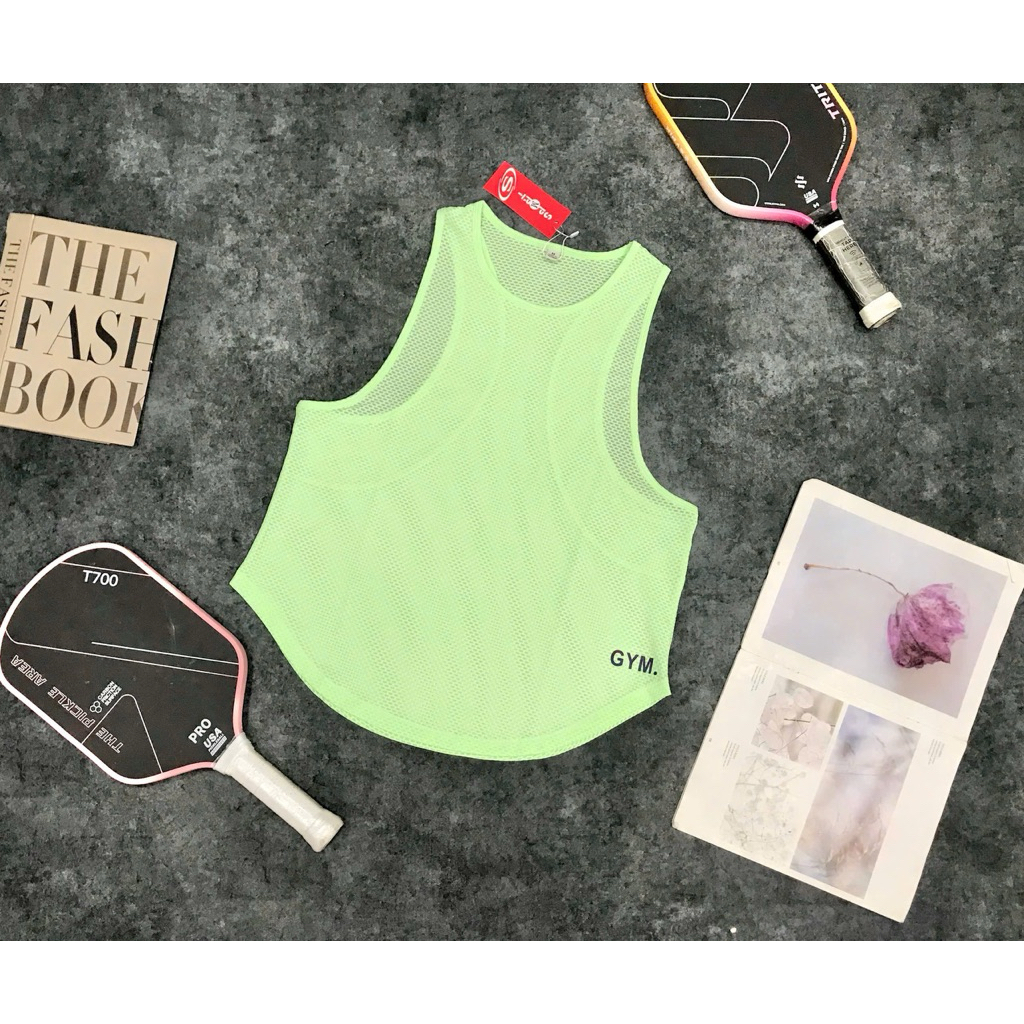 Áo Tanktop Thể Thao Tập Gym Chạy Bộ Nữ Yumiisportswear Ba Lỗ Gym Form Rộng Vải Lưới Mè Thoáng Khí Thấm Hút Nhanh Khô_thumbnail_4