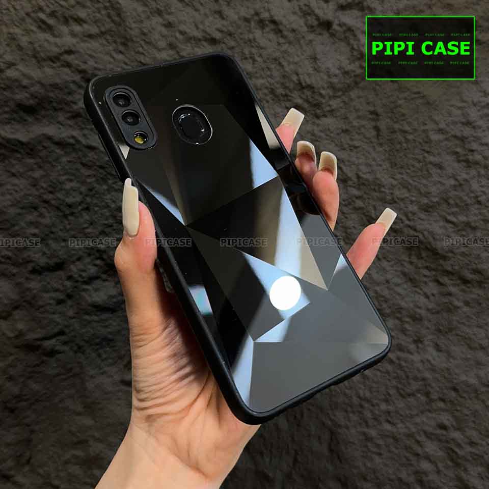 Ốp Lưng Samsung A20 / A30 - Kim Cương 6D - Đen
