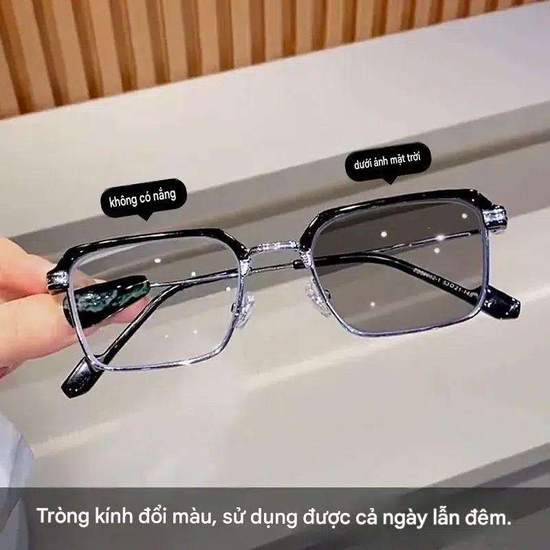 Kính Đổi Màu 0 độ Dưới Nắng Dành Cho Nam Và Nữ. Gọng Hợp Kim Kính Cao Cấp_thumbnail_2