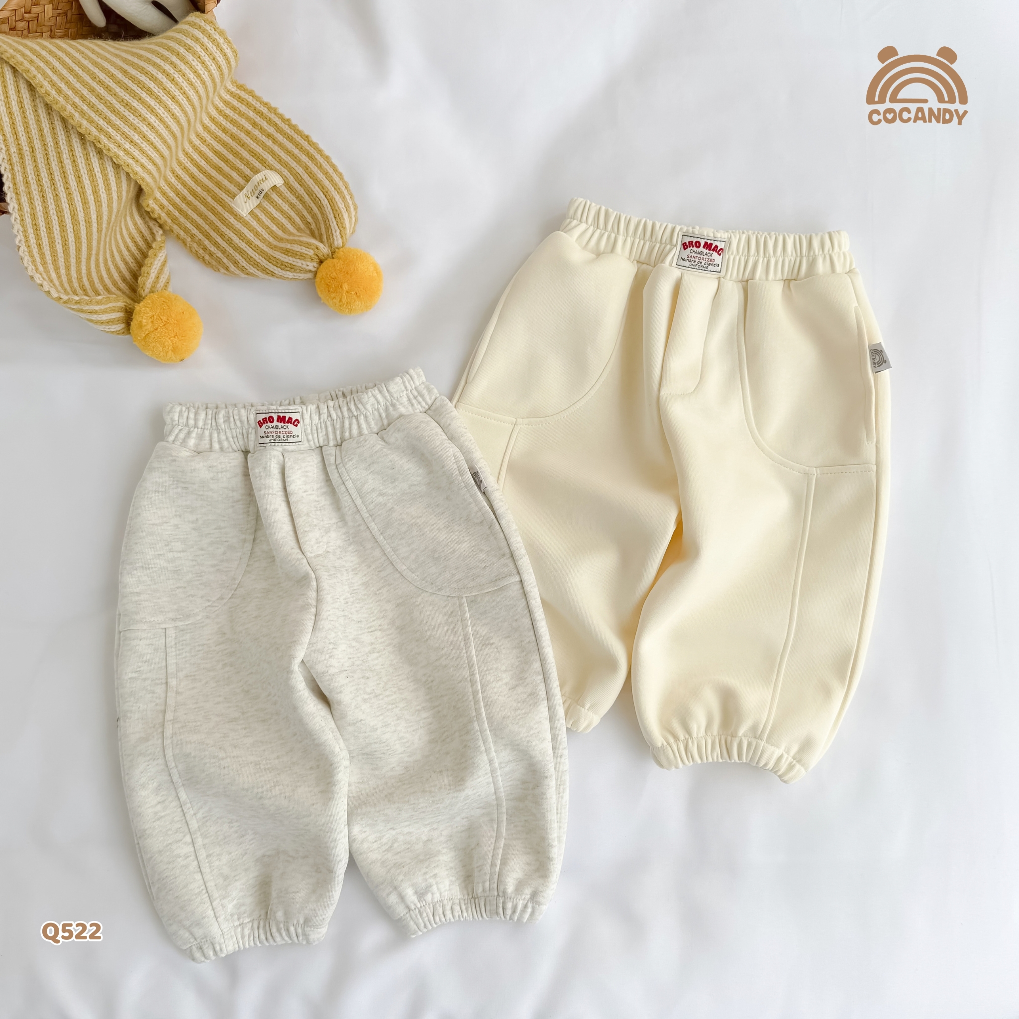 Quần dài nỉ GHI ống bom túi vát