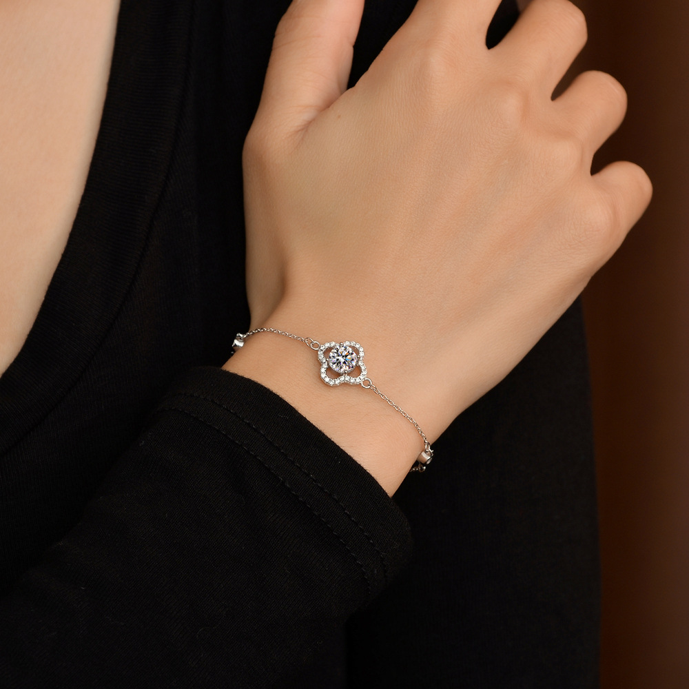 Vòng Tay Bạc Nữ Đính Kim Cương Moissanite 1 Carat S925 | Đẳng Cấp & Sang Trọng VDN055 BTSL-009_thumbnail_1