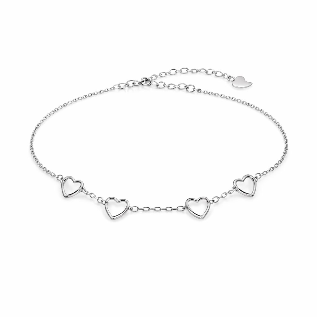 Lắc Tay Nữ Bạc Hình Trái Tim Cá Tính S925 – Trang Sức Cao Cấp VDS039