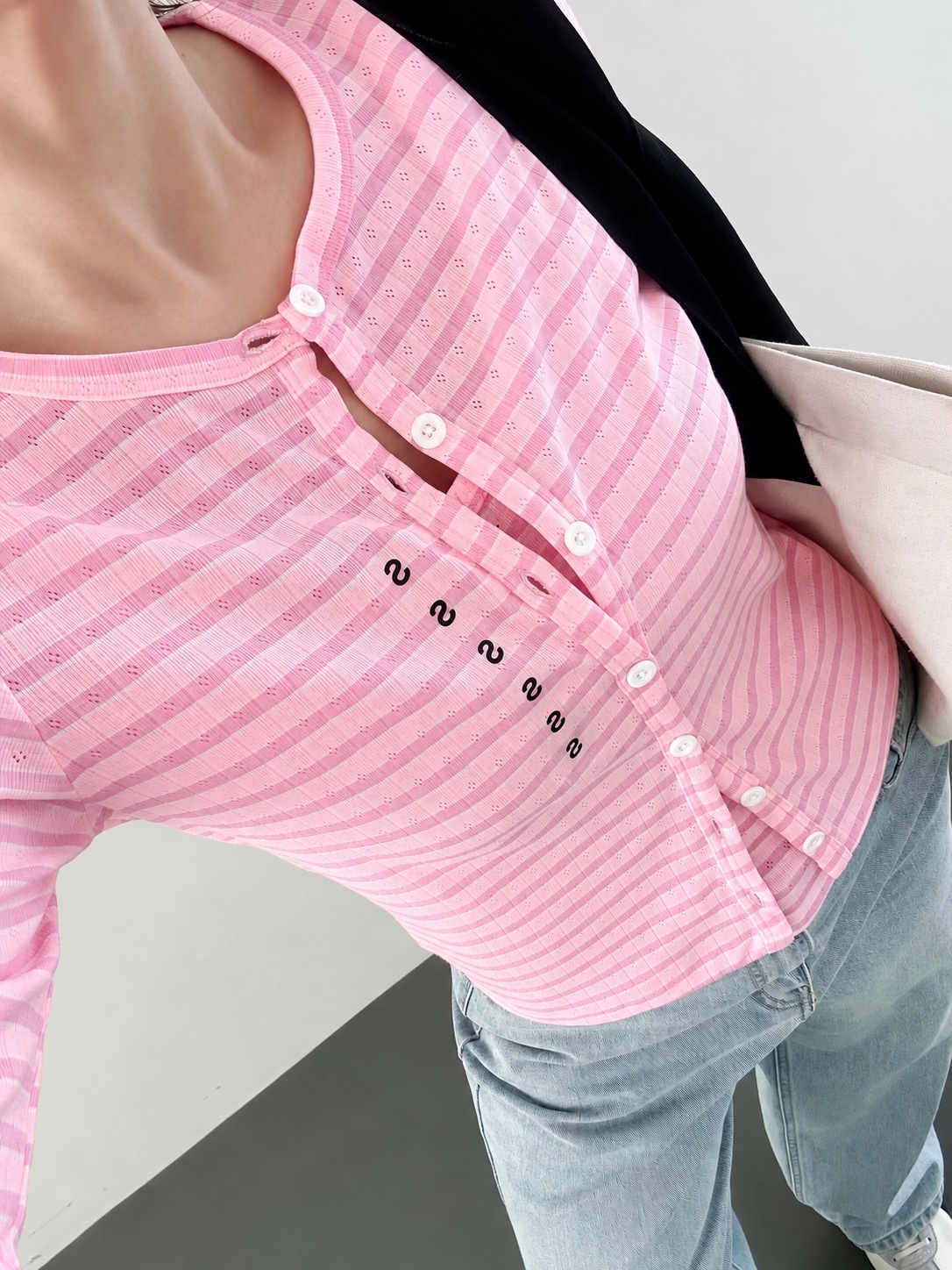Set cardigan Uni thun mềm mát