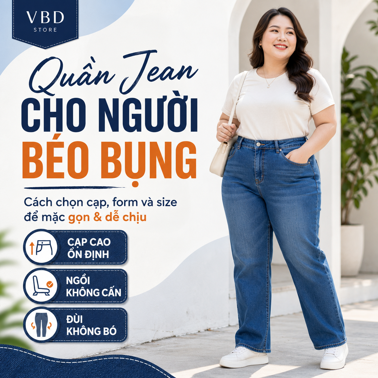 Quần Jean Cho Người Béo Bụng: Chọn Cạp, Form Và Size