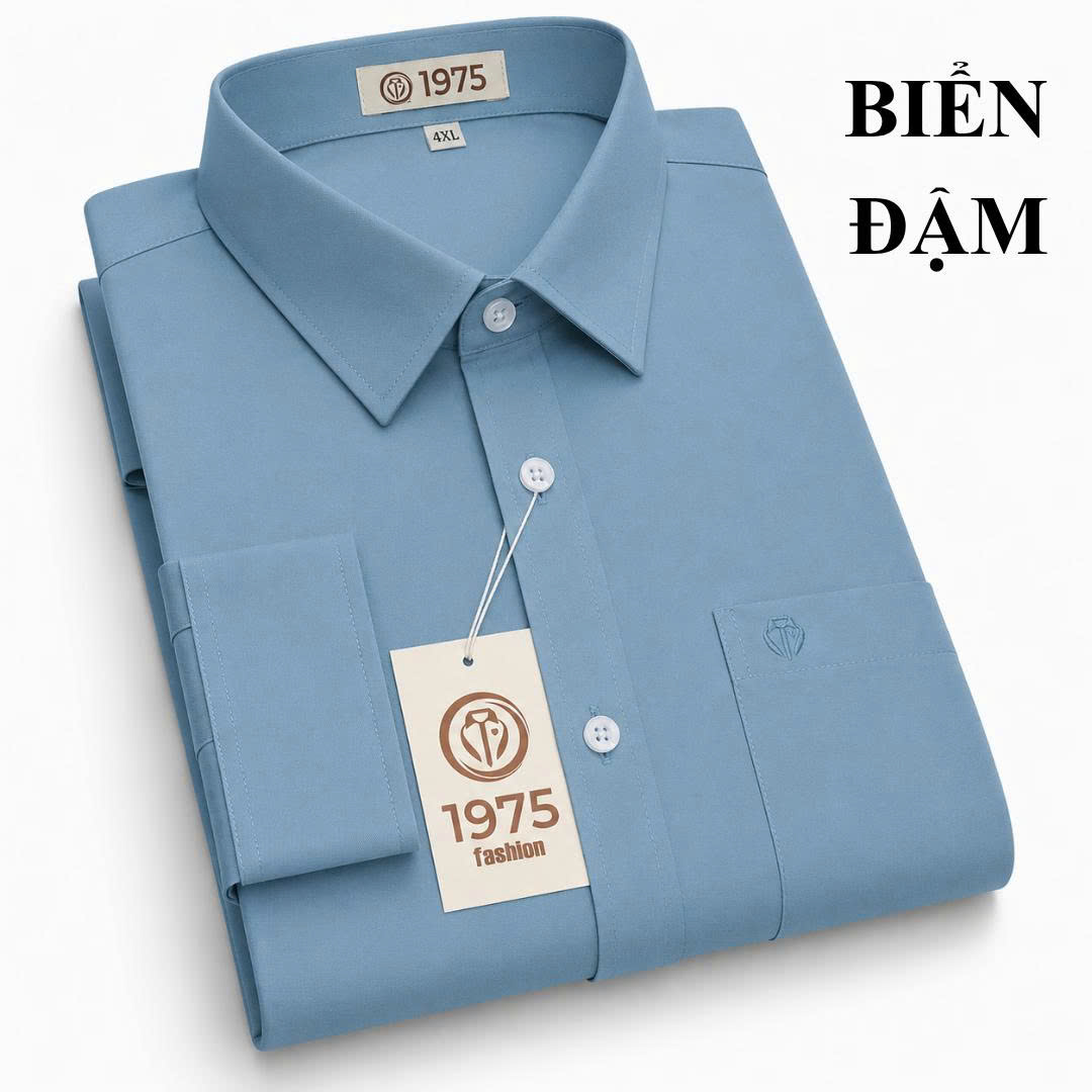 ÁO SƠ MI BIỂN ĐẬM DÀI TRƠN