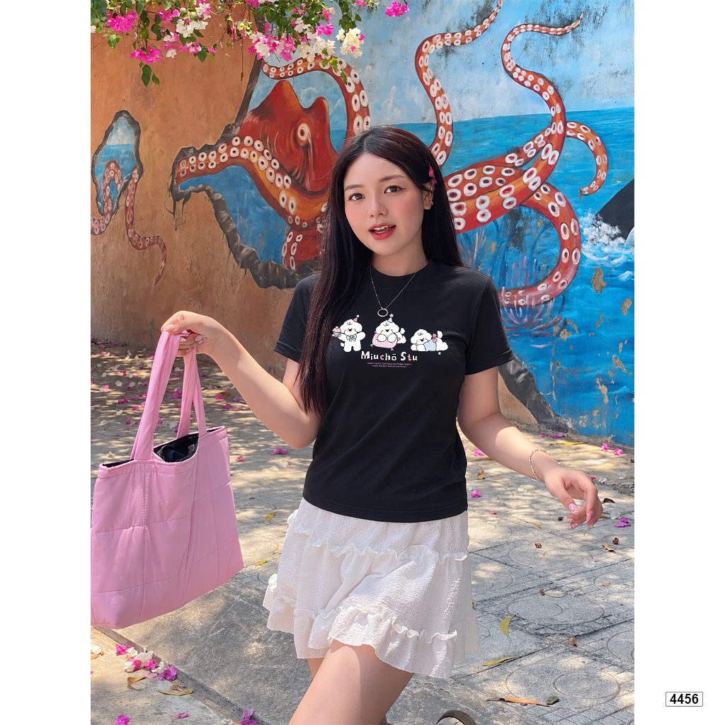 Áo baby tee form ôm chibi mèo bông Miucho 4456_thumbnail_2