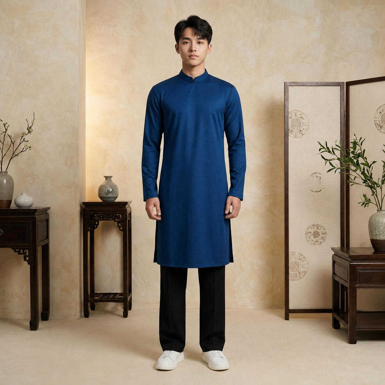Áo Dài Nam Cách Tân Tây Thi Dáng Suông Cao Cấp NA26-20_thumbnail_2