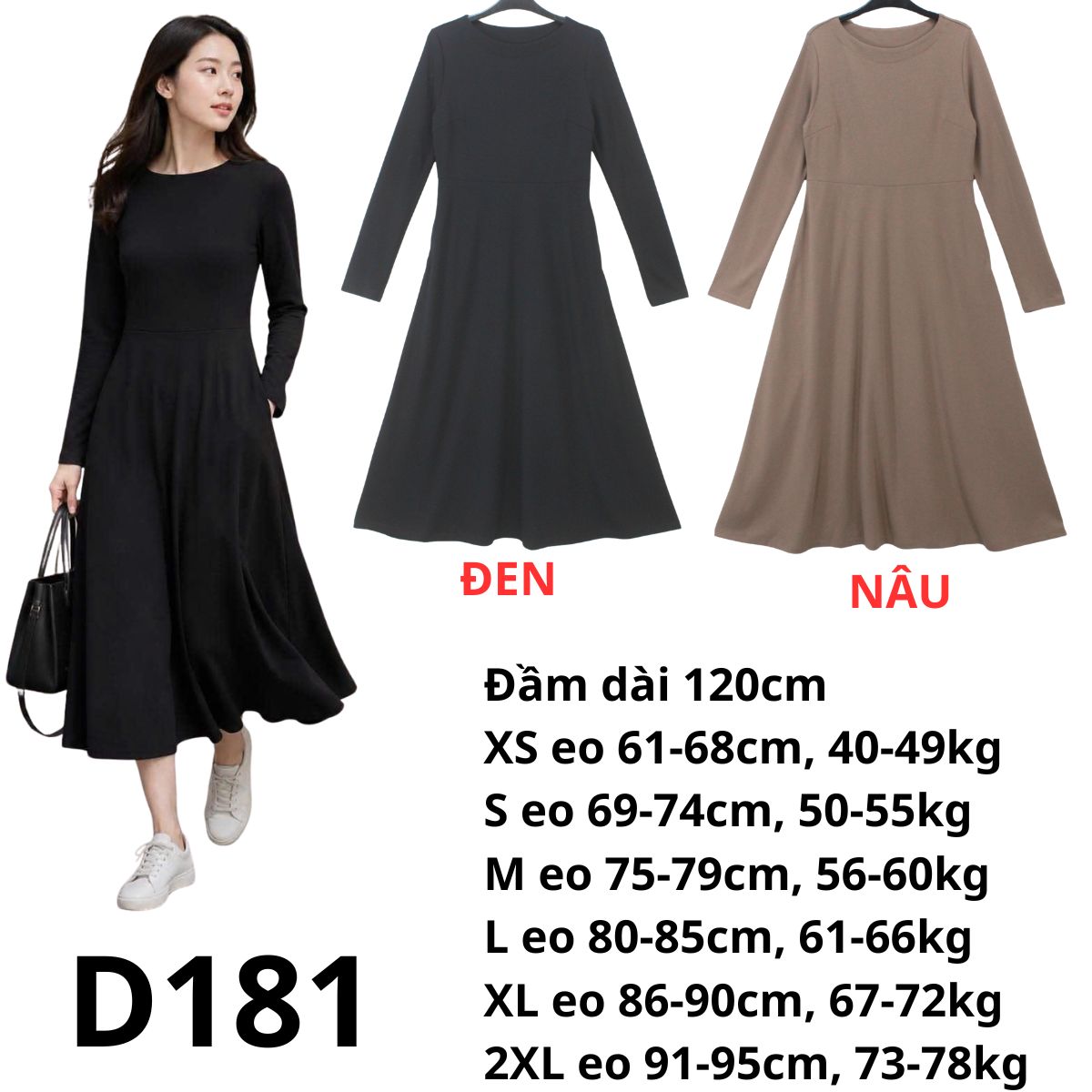 D181 - Đầm thun dài