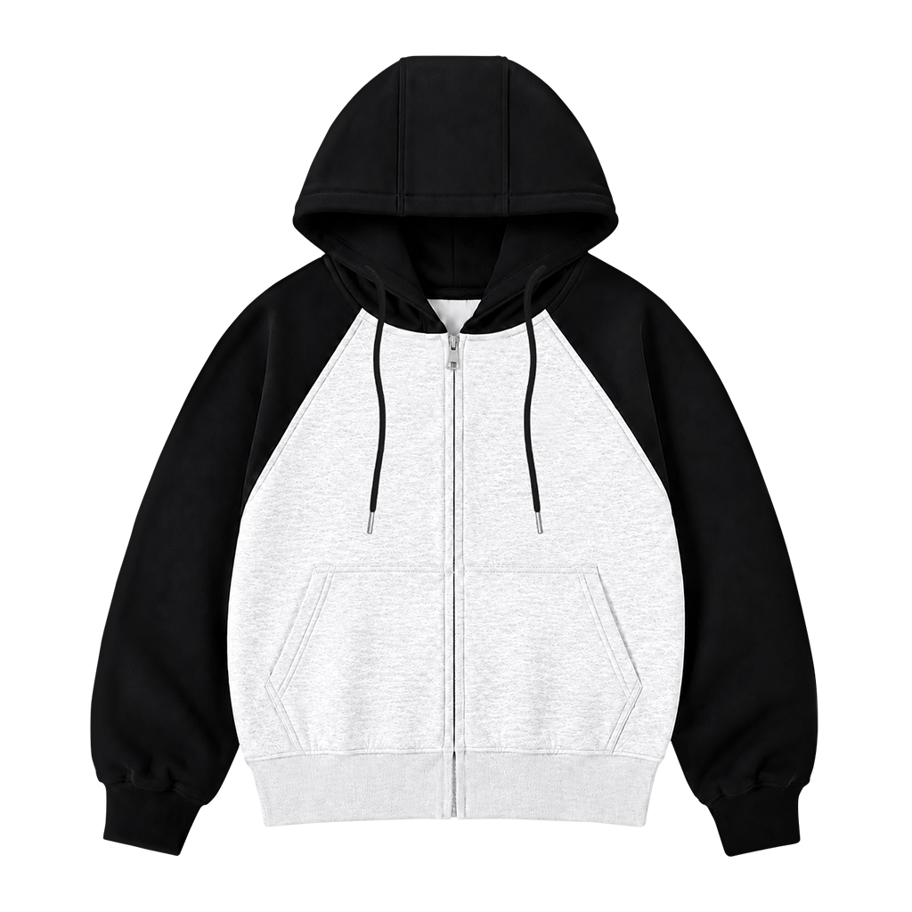 Áo hoodie zip Miucho form rộng raglan vải nỉ 2 da trơn HDT00082_thumbnail_0