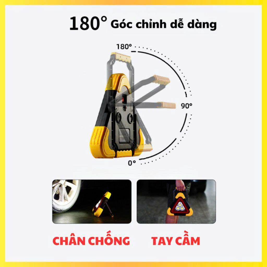 Đèn LED Cảnh Báo Nguy Hiểm Tam Giác Pin Năng Lượng Mặt Trời_thumbnail_3