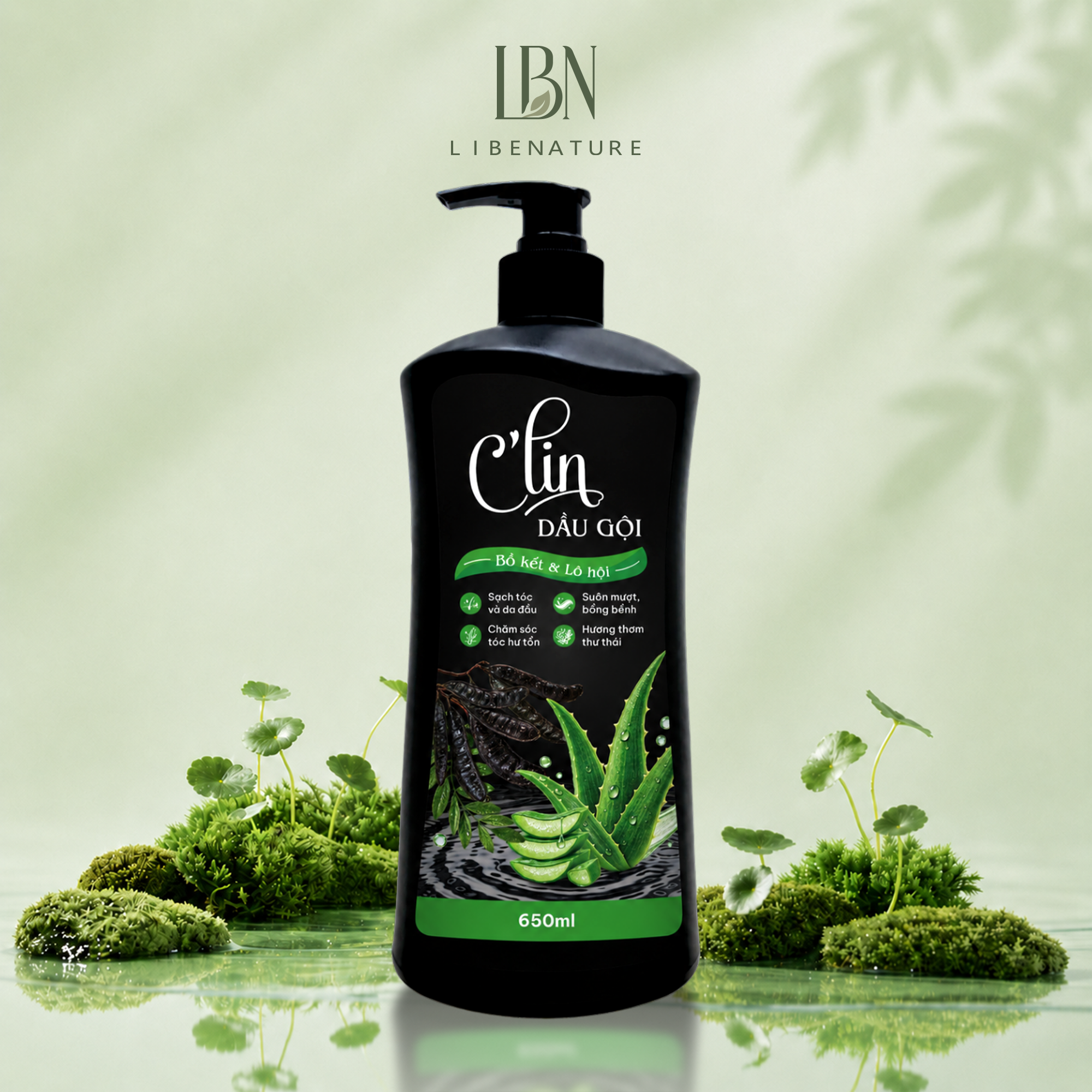 Dầu gội C'LIN Bồ kết & Lô hội 650ml