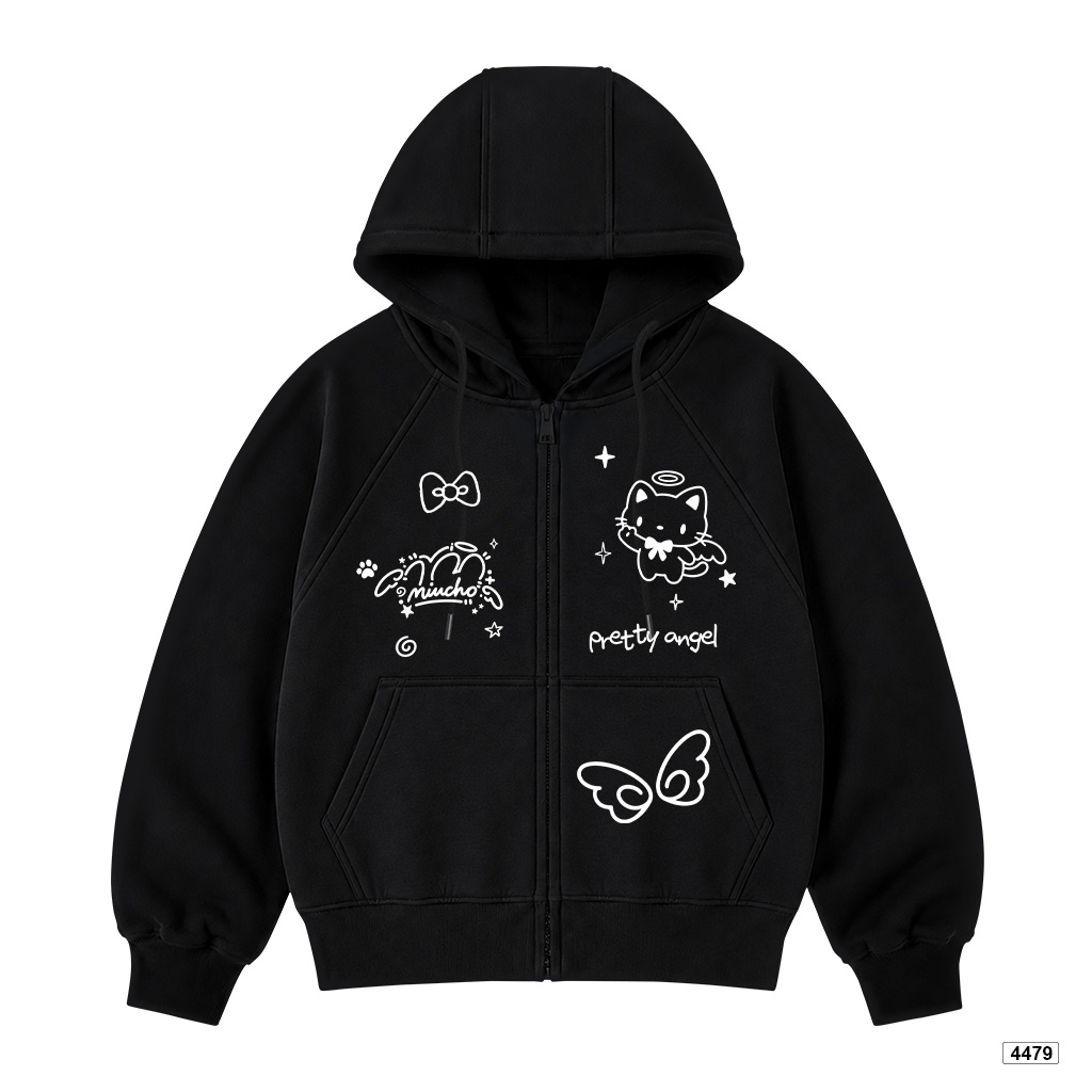 Áo hoodie zip Miucho form rộng basic nỉ 2 da 4479_thumbnail_0