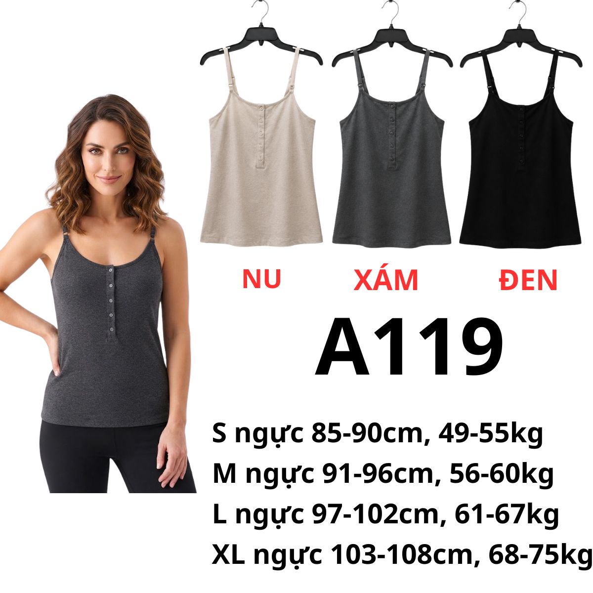 A119 - Áo 2 dây Nhật