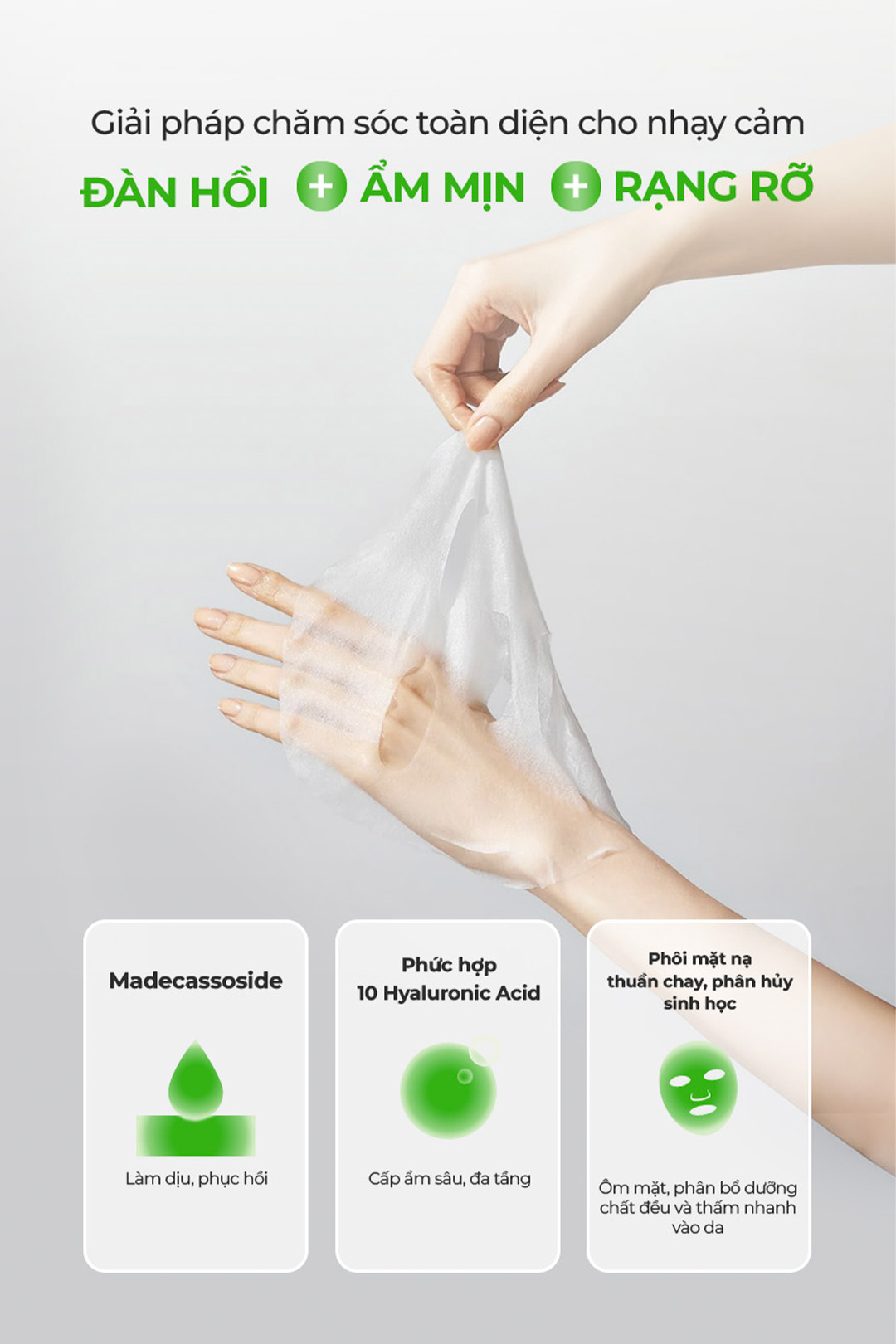Mặt nạ cấp ẩm, làm dịu, giảm đỏ, hạ nhiệt độ da Elravie Hyaluronic Madecassoside_thumbnail_2