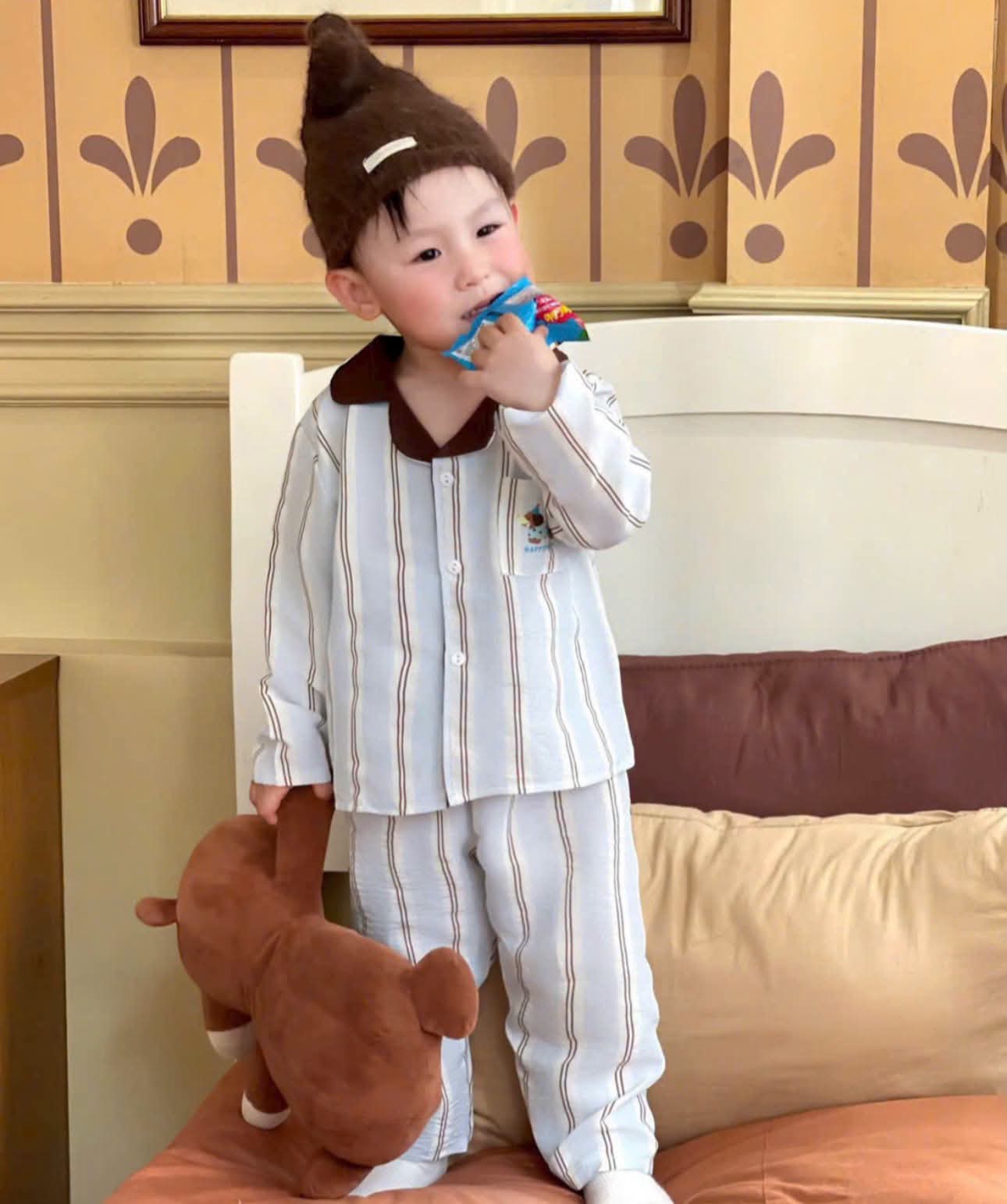 Set 2 bộ pyjama đũi kẻ cún_thumbnail_1