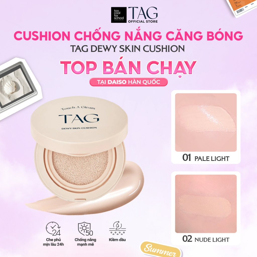 [TAG] Cushion Tag Dewy Skin 15g căng bóng chống nắng SPF 50+ PA+++