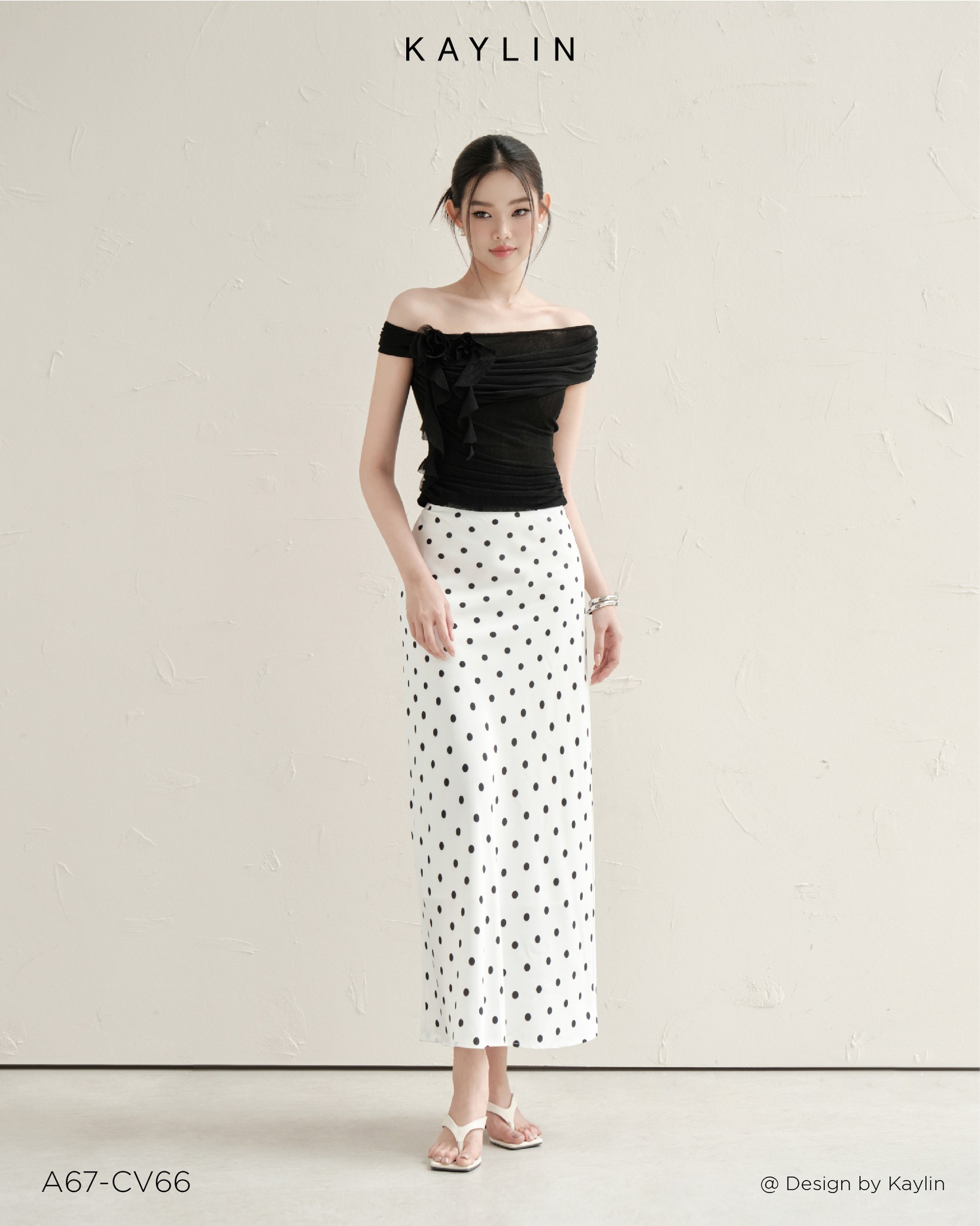 Chân Váy Lụa Chấm Bi KAYLIN Luna Dot Skirt