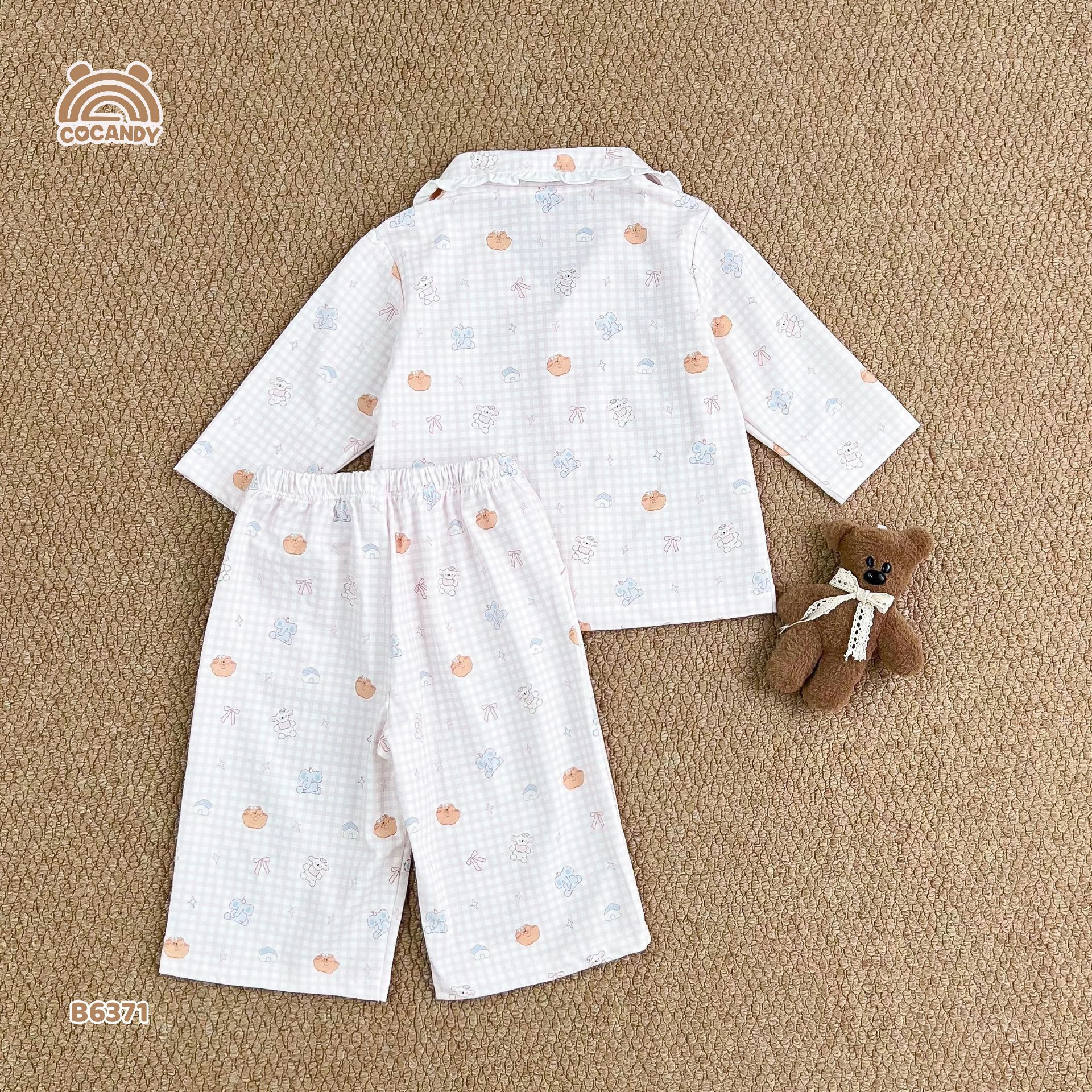 Bộ dài pijama HỒNG gấu nơ_thumbnail_3